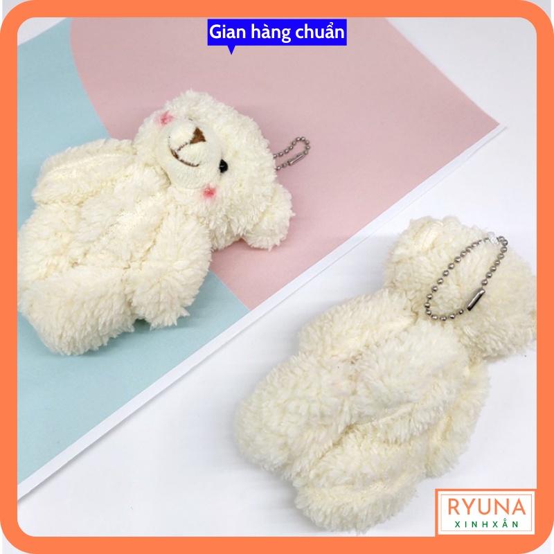 Gấu Bông Đồ Chơi RYUNASHOP ️ 2 Má Hồng Đáng Yêu Làm Móc Cặp và Chìa Khóa Cao 12cm.