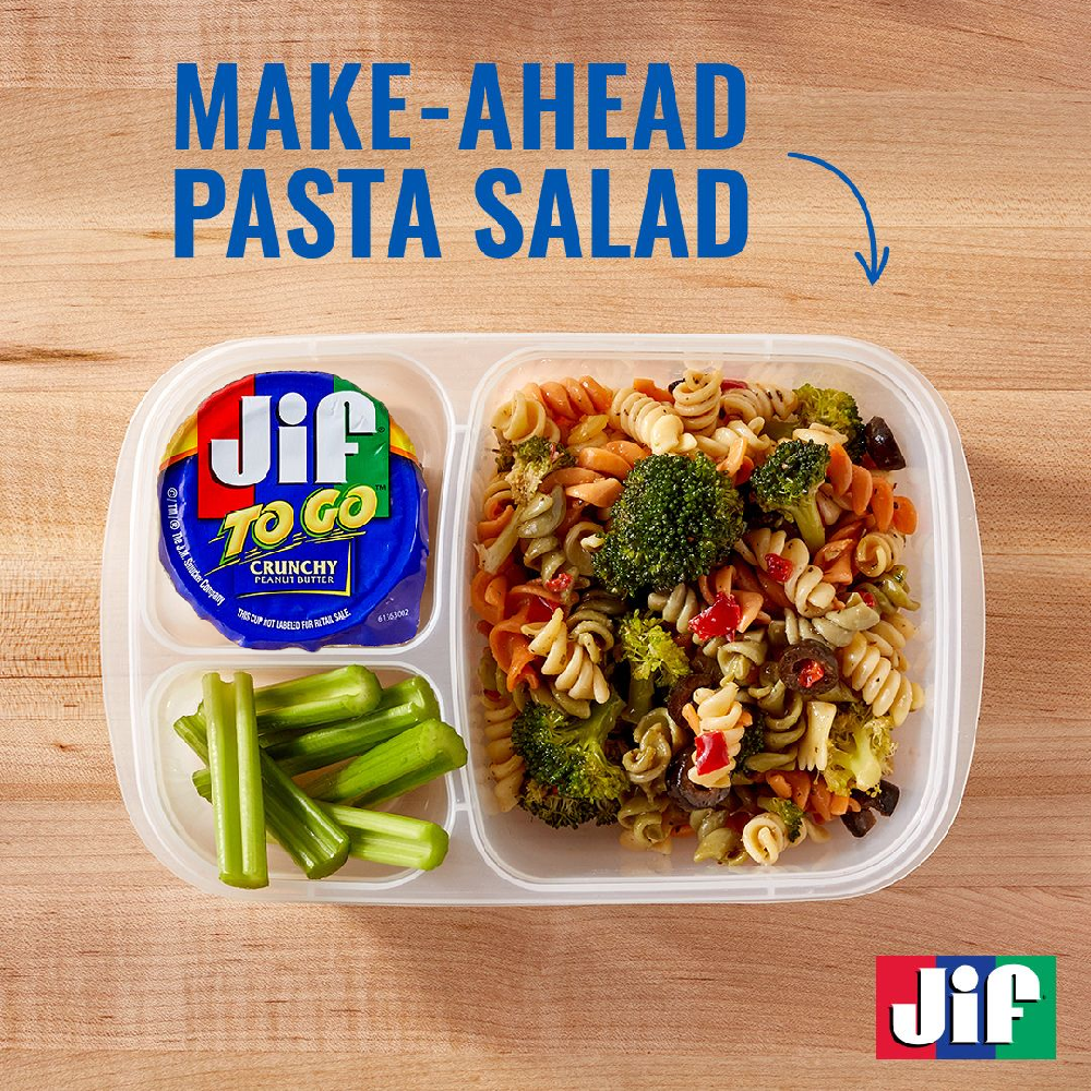 Bơ Đậu Phộng Hạt Jif To Go 344g (8 cốc x 43g) (Mỹ)