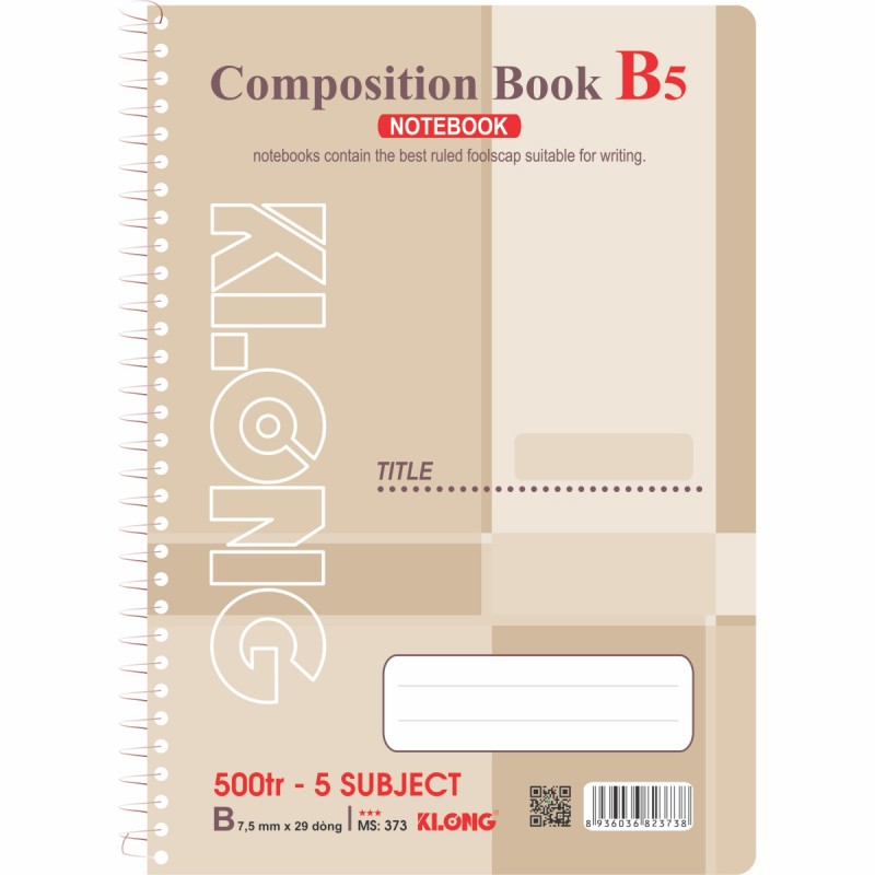 Sổ lò xo đơn B5 - 500 trang; Klong 373
