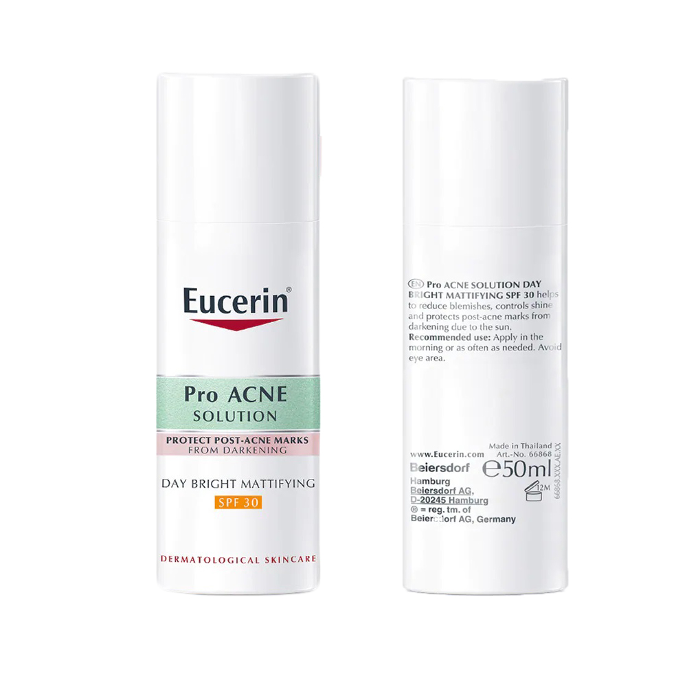 Kem Dưỡng Sáng Da Ban Ngày Cho Da Nhờn Mụn Eucerin Pro Acne Day Bright Mattifying SPF30 50ml