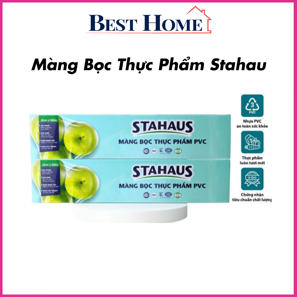 Màng bọc thực phẩm STAHAUS 30cm x 100m màng bọc co giãn tốt từ nhựa PVC an toàn