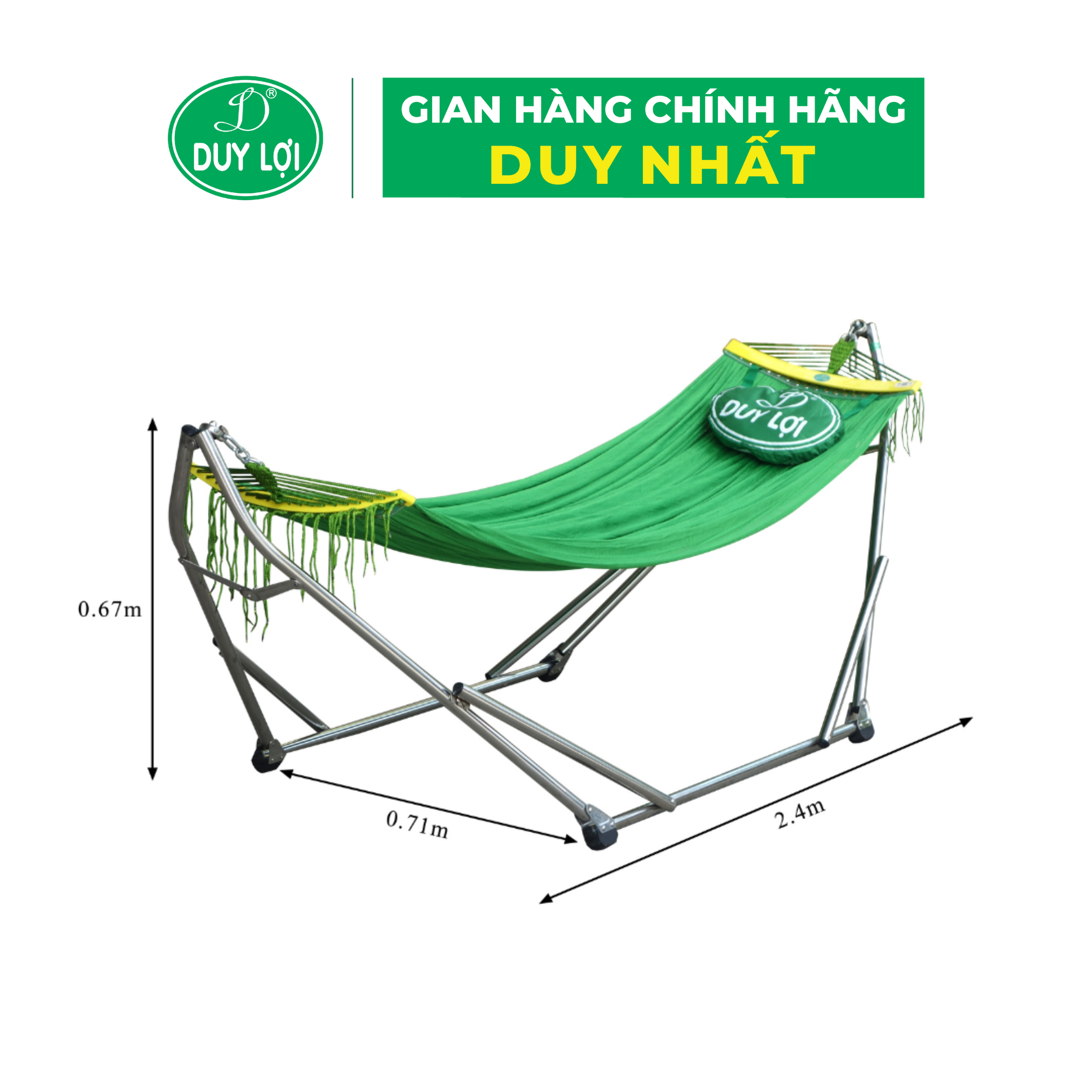 VÕNG XẾP DUY LỢI INOX - CỠ NHỎ (QUÀ TẶNG 10 MÓC ÁO KÉP NHỰA CAO CẤP DUY LỢI) - CHO NGƯỜI DƯỚI 1m55