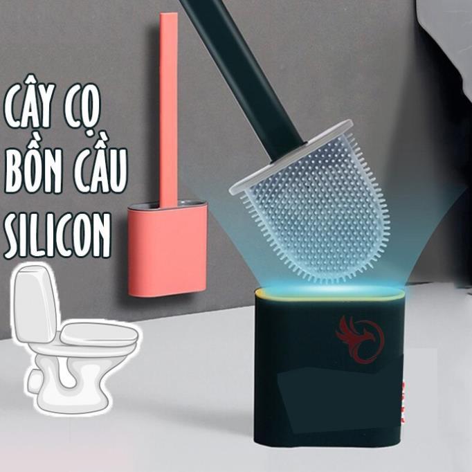 Cọ Rửa Bồn Cầu Nhà Tắm Silicon Thế Hệ Mới 2021, Có Khay Đựng Tiện Dụng