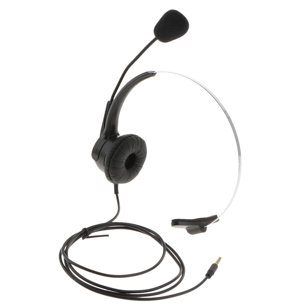 Mono Headset with 3.5mm Jack And Headphones with Noise Canceling Overhead