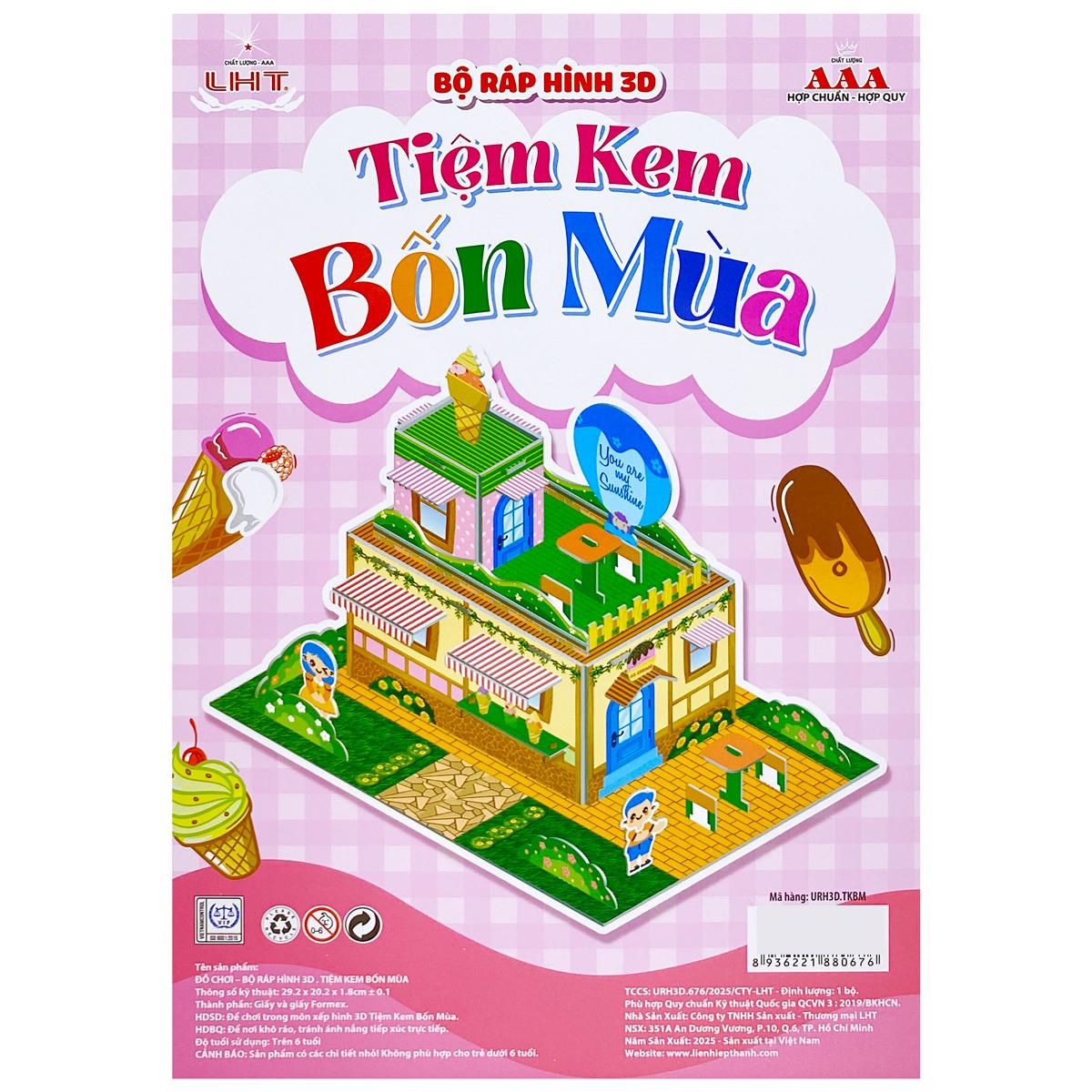 Bộ Lắp Ráp Mô Hình Giấy 3D - Tiệm Kem Bốn Mùa - Liên Hiệp Thành URH3D.TKBM