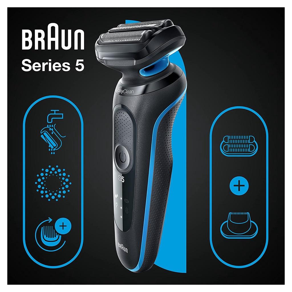 Máy Cạo Râu BRAUN SERIES 5 - 5035S, Sạc Nhanh, Nhiều Đầu Thay Thế, Made In Germany, BH 12 Tháng, Hàng Chính Hãng