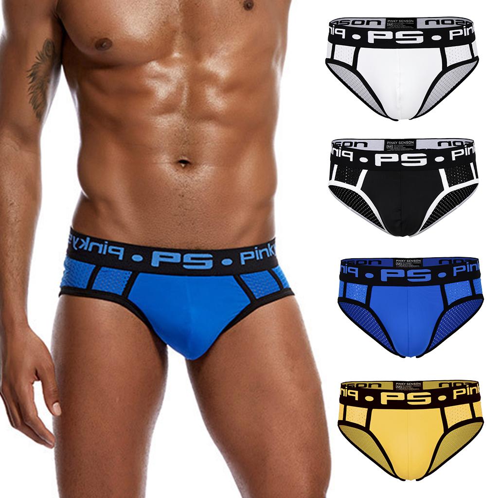 Men's Breathable Mesh Panties Low Rise Briefs Underwear