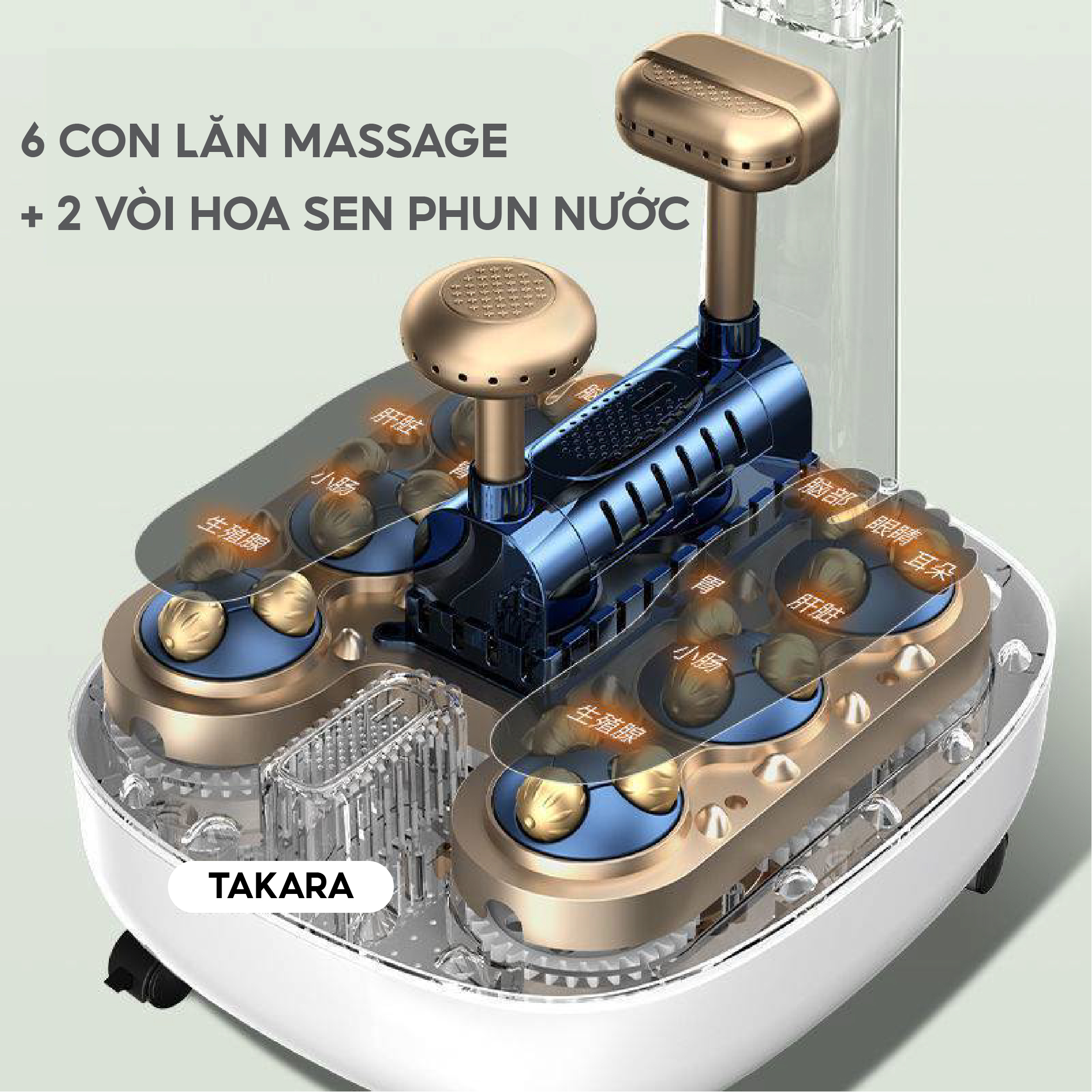 Bồn Ngâm Chân Massage, Chậu Mát Xa Tự Động Takara Tạo Sóng Nước Tuần Hoàn Với Màn Hình Cảm Ứng