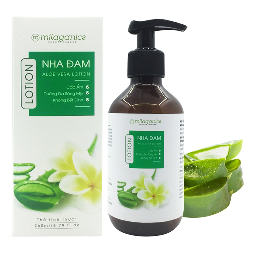 Bộ Đôi Dưỡng Ẩm &amp; Detox Toàn Thân Tẩy Tế Bào Chết Cà Phê &amp; Body Lotion Nha Đam MILAGANICS (500ml/ Bộ)