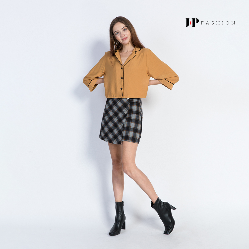 Áo sơ mi nữ croptop tay dài 10604344 J-P Fashion