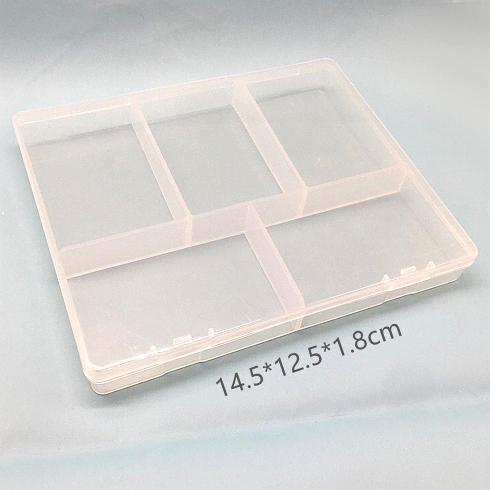 4 Pieces Small Plastic Storage Box 5 Grid for Tools Painting Accessories