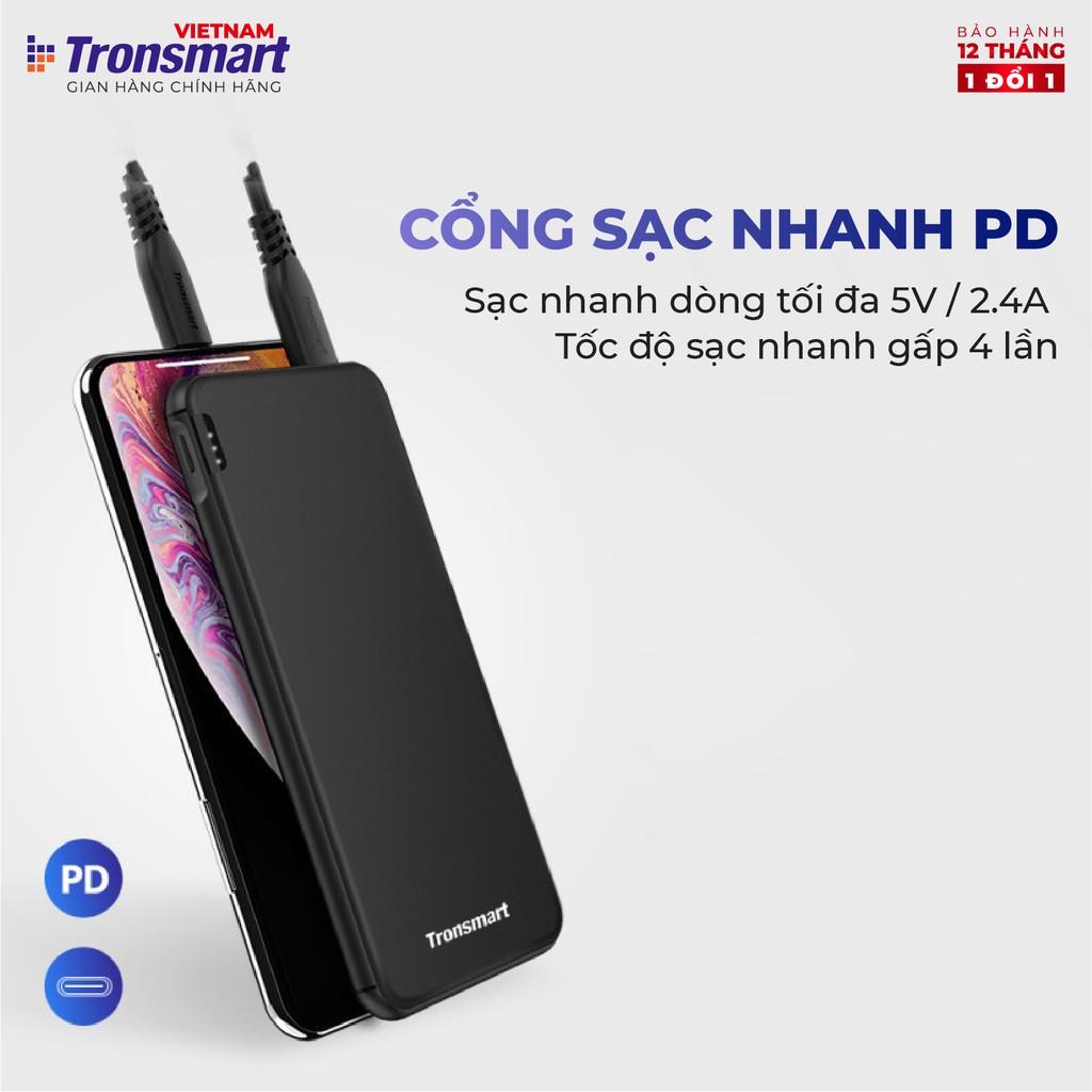 Sạc dự phòng 10000mAh Tronsmart Sạc nhanh PD QC 3.0 2 cổng USB + USB-C - Hàng phân phối chính hãng- Hàng Chính Hãng