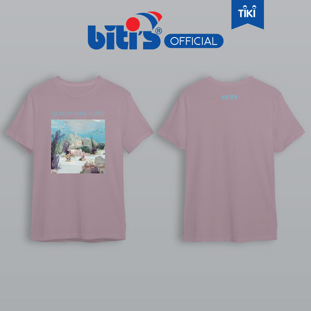 [BST đặc biệt BITI'S X KIEY] Áo Thun Cotton Kiey Unisex Purple Ocean T-Shirt BOU000700TIM (Tím) - M 43-&gt;50kg