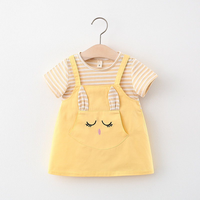 Set đầm yếm kèm áo cho bé phong cách Hàn Quốc từ 8-15kg - Đầm bé gái xinh xắn, váy yếm kèm áo sọc dễ thương