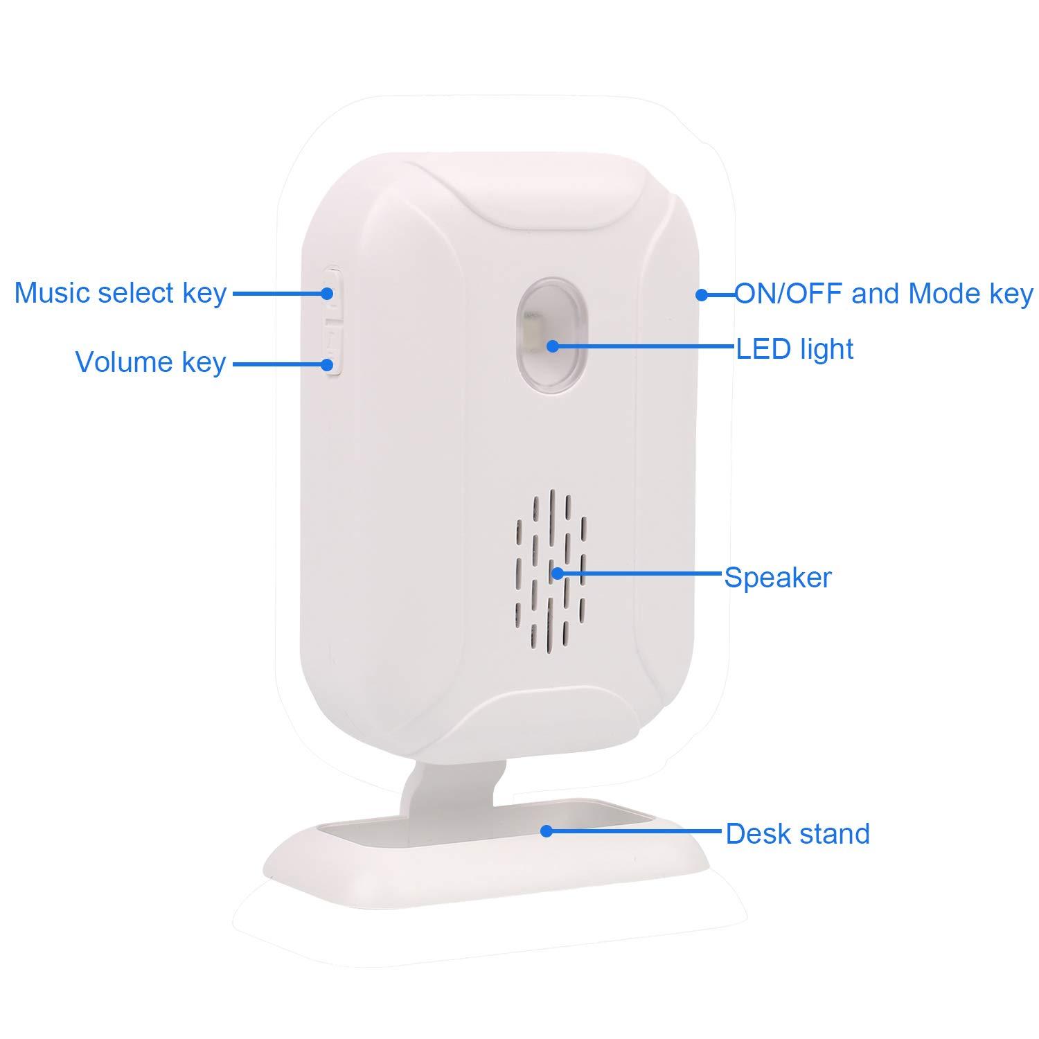 Báo thức phát hiện chuyển động, chuông cửa không dây cho cửa/khách truy cập và doanh nghiệp/hộp thư, bộ hệ thống báo động với 1 cảm biến và 1 máy thu