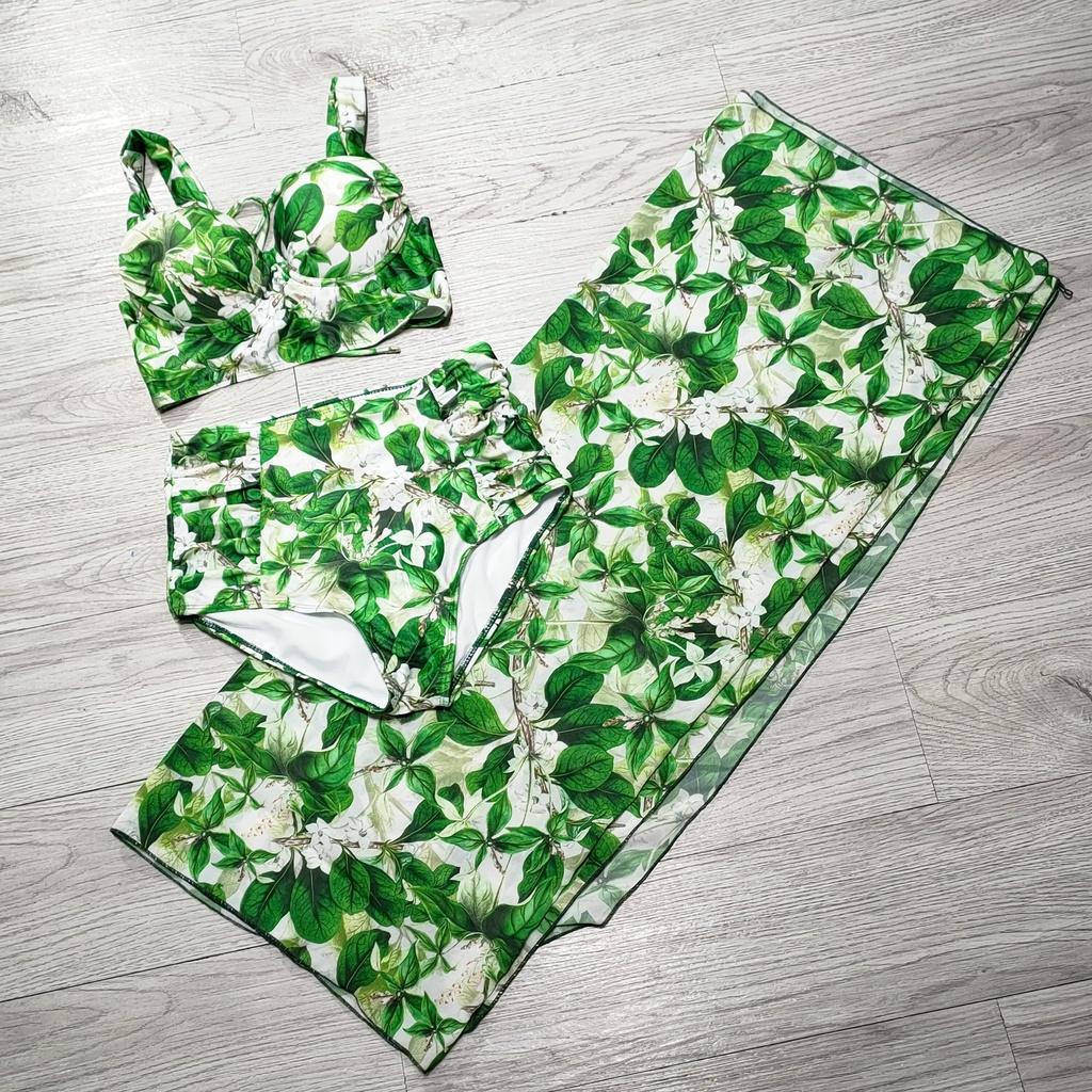 BIKINI ÁO GỌNG VUÔNG QUẦN CẠP CAO KÈM KHĂN CAO CẤP BIKINISTORE