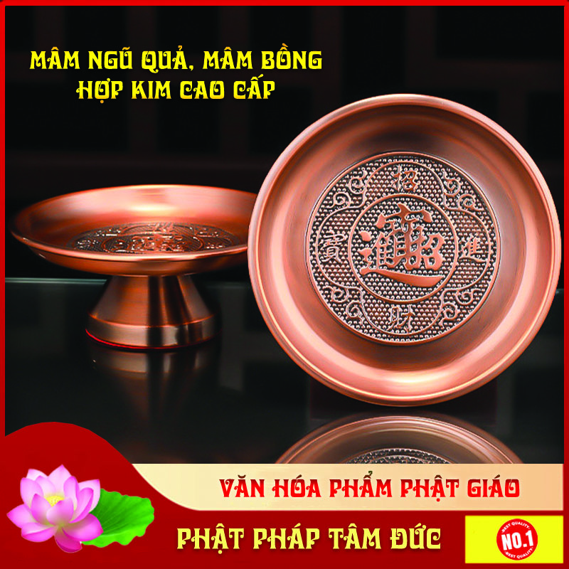 Mâm bồng, mâm ngũ quả, đĩa thờ cúng ,đĩa đựng trái cây hợp kim cao cấp -  Gia công tinh xảo