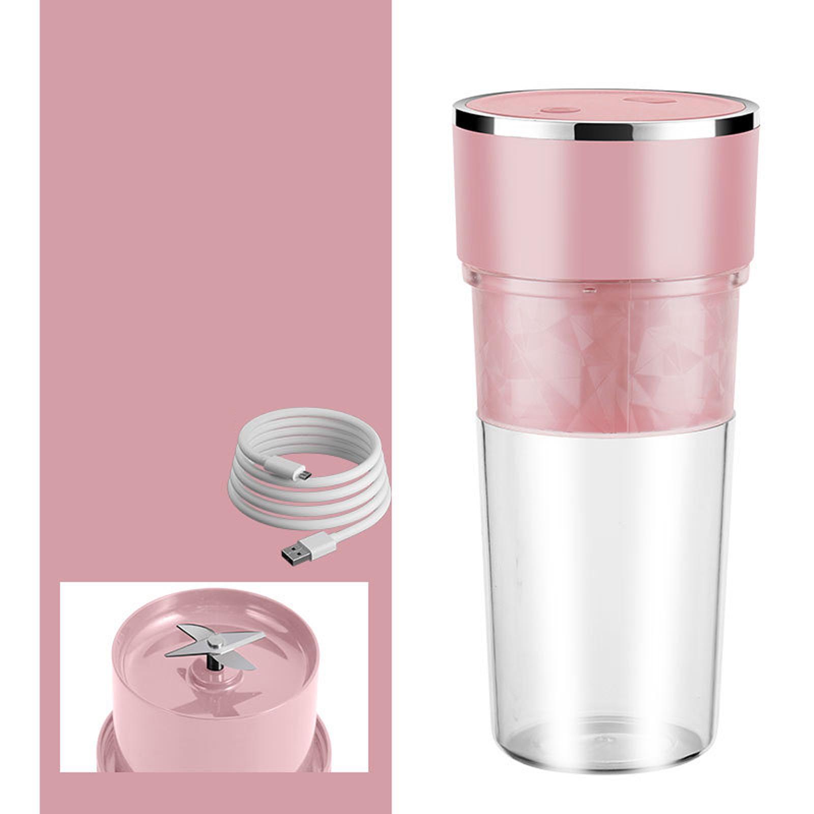 Portable Blender Jucie Fruit Blender Breakfast Drinkware Cup for Travel Pink