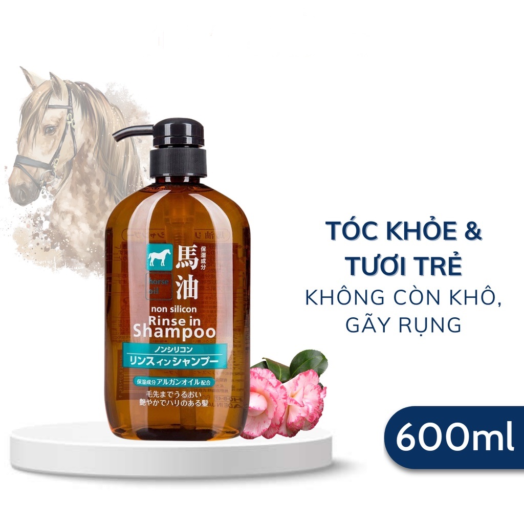 Dầu Gội - Xả 2 Trong 1 Phục Hồi Tóc Hư Tổn Chiết Xuất Từ Dầu Ngựa Deve Horse Oil Rinse In Shampoo (600mL)