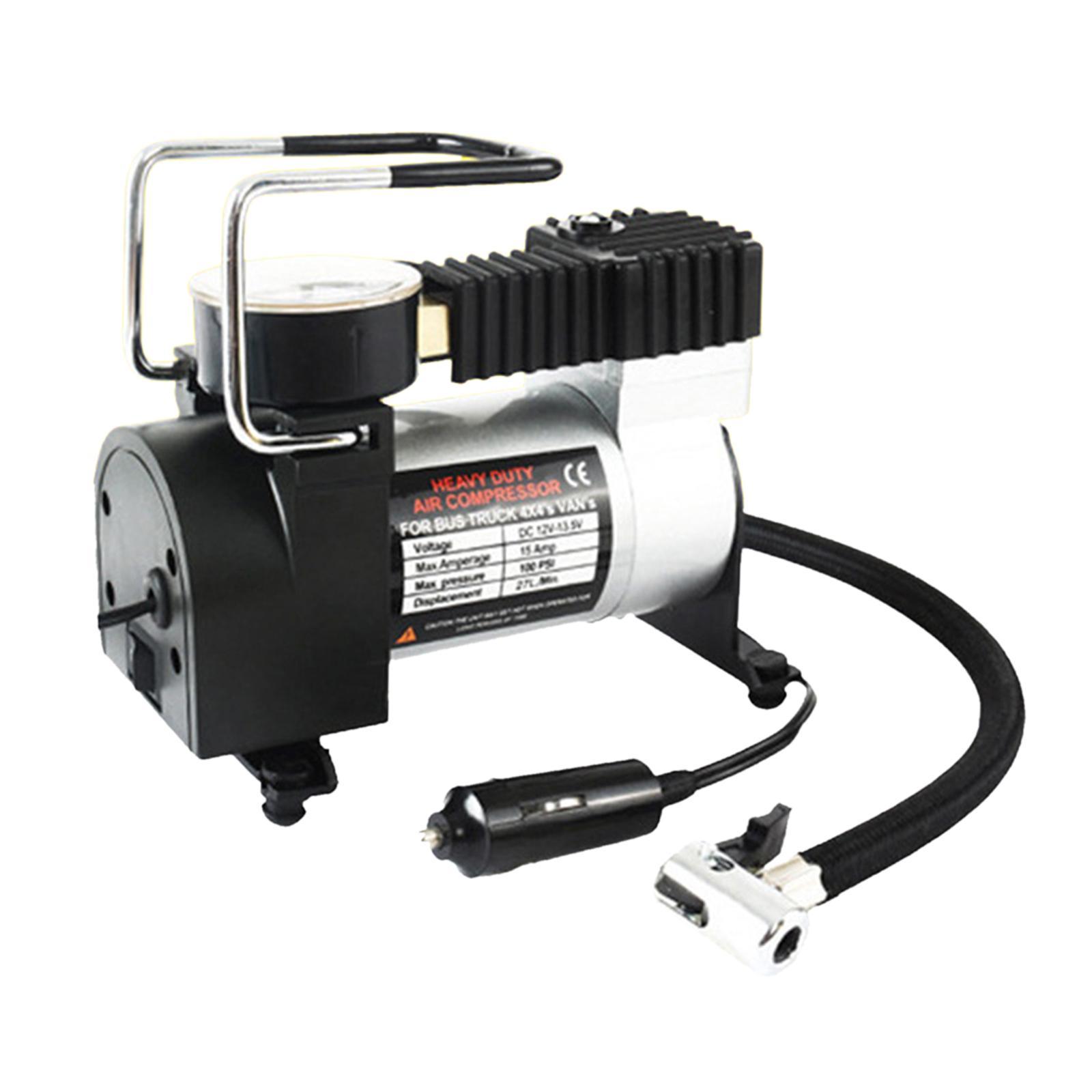 Tire Pump 12V DC Single Cylinder, 140PSI 35L/Min, Portable Heavy Duty Compact,Tire Inflator, Tyre Air Compressor Pump Fit for Truck Bike Auto