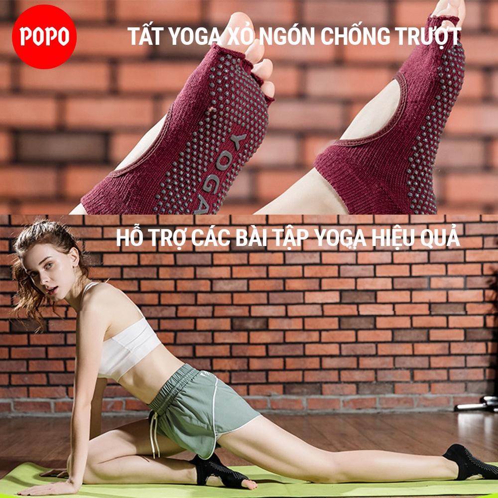 Vớ Tập Yoga POPO tất chống trượt cao cấp tập thể dục chống trượt êm ái, tránh hôi chân, đảm bảo an toàn YGS6