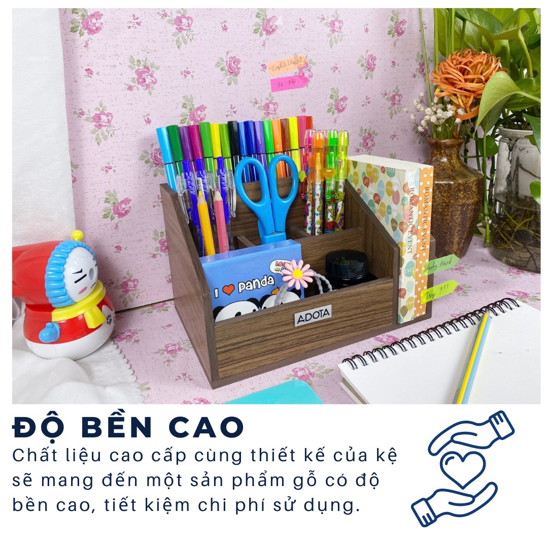 Kệ gỗ đựng văn phòng phẩm để bàn KG22M112 của ADOTA bằng gỗ cao cấp dành cho bàn làm việc