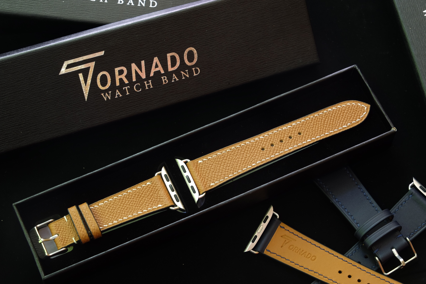 Dây da CAO CẤP cho đồng hồ Apple watch – Da Pháp Epsom/Swift nhập khẩu Tornado - Màu Nâu
