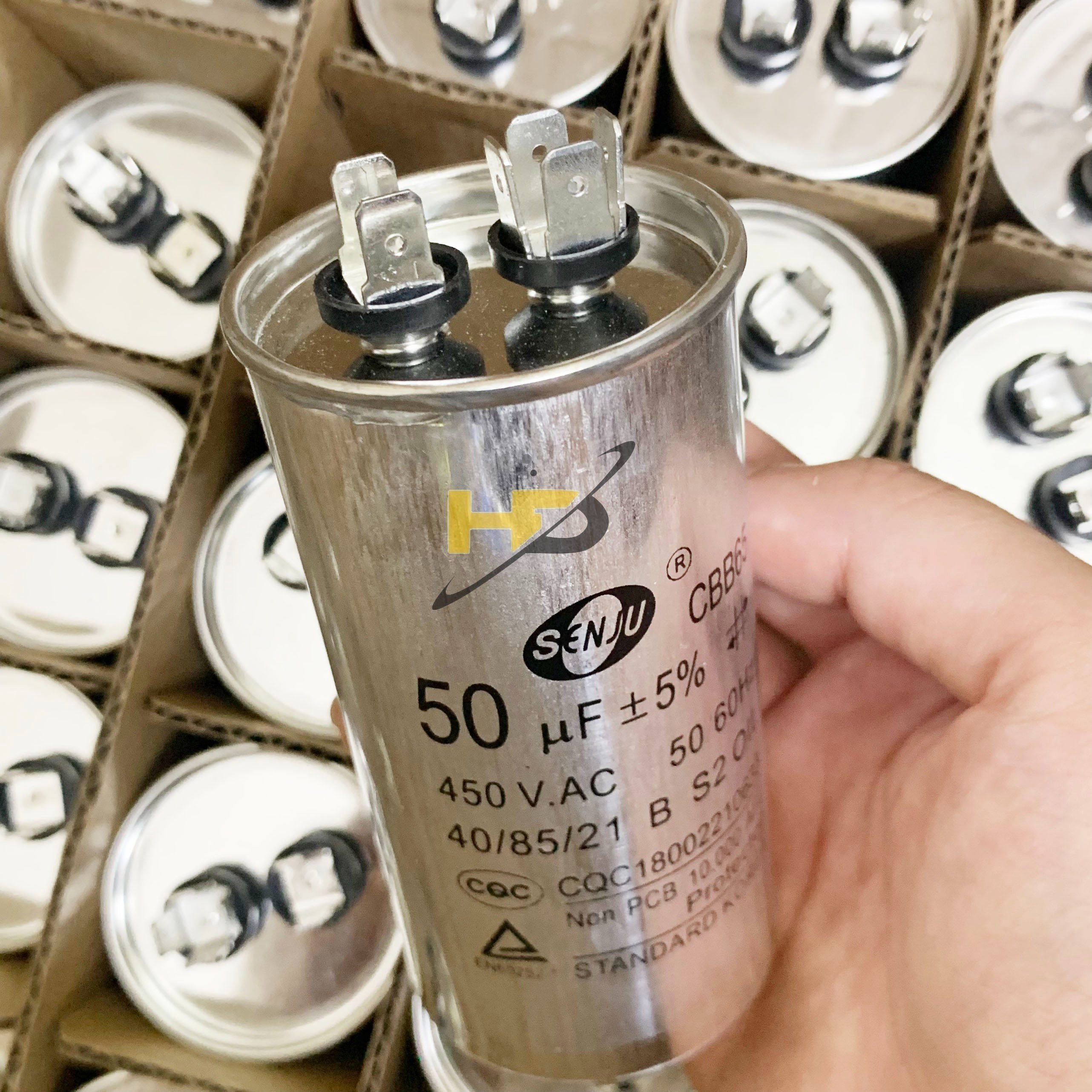 Tụ Block Điều Hòa CBB65 50uF 450VAC SENJU Mới