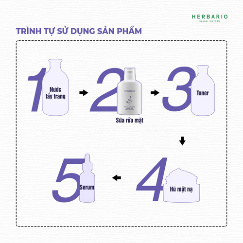 Sữa rửa mặt tạo bọt sẵn hoa đậu biếc herbario 100ml ngăn lão hóa chống oxy hóa cấp ẩm thuần chay