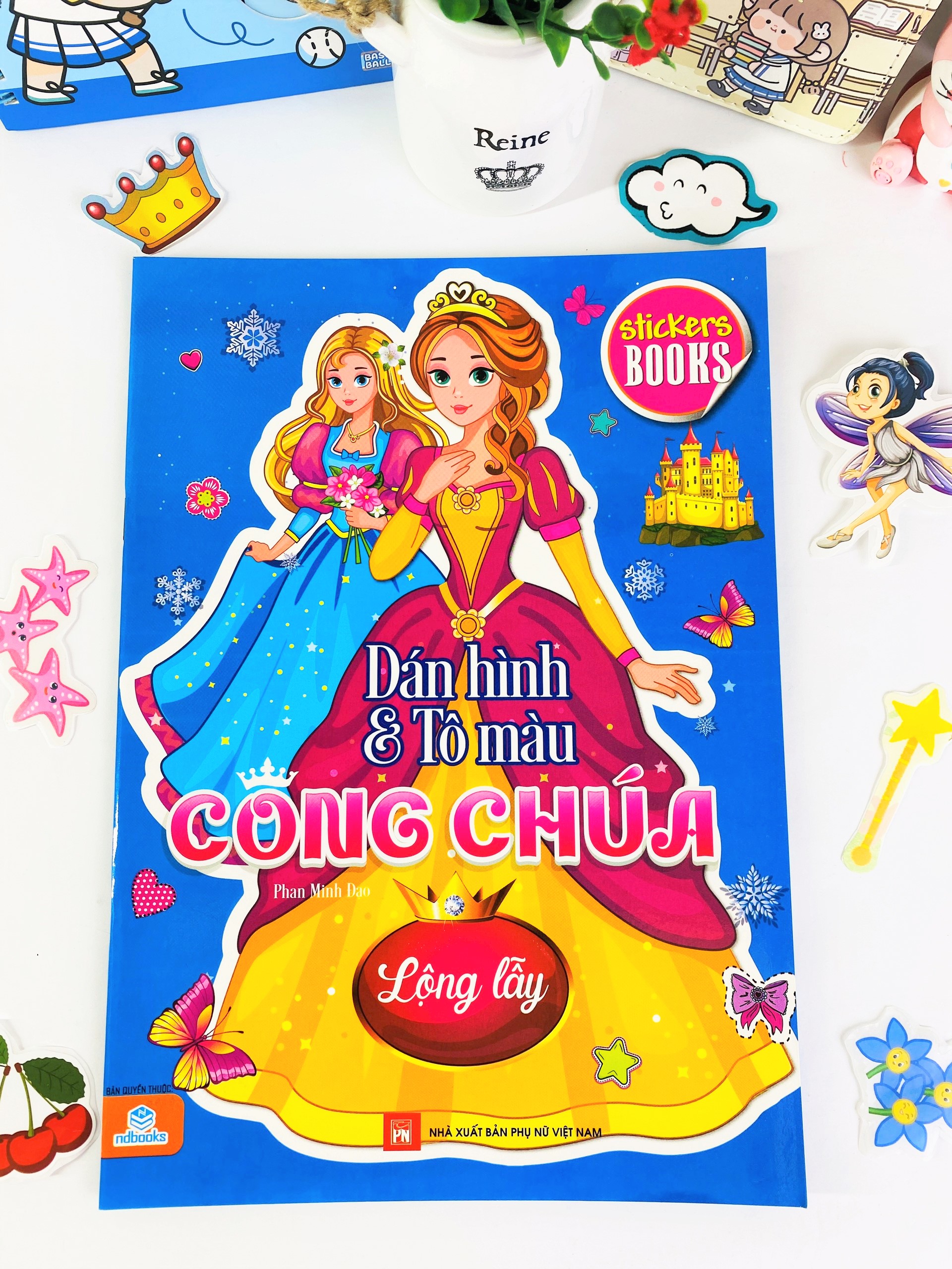 Sách - Combo 6 cuốn Dán hình và tô màu Công Chúa - ndbooks