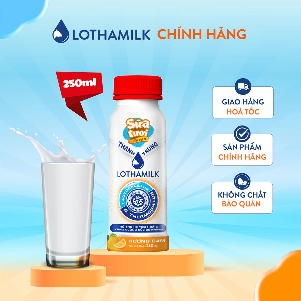 [KM] Sữa tươi lên men Lothamilk chai 250ml