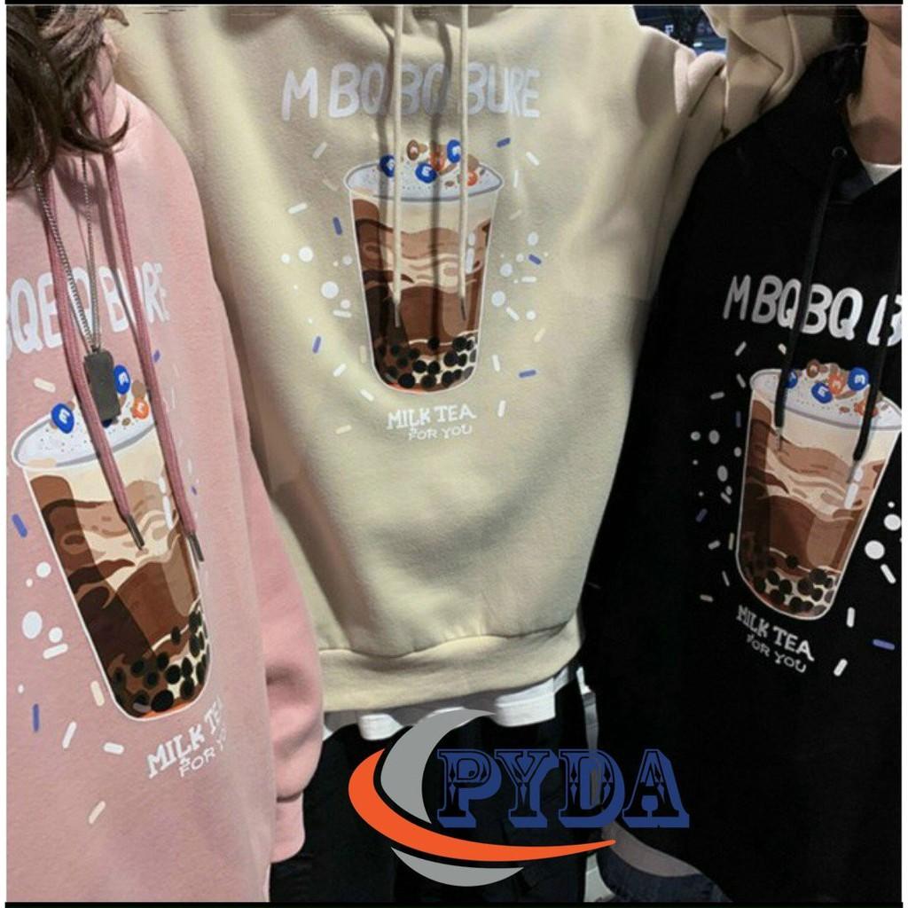 Áo Khoác Hoodie Nỉ Bông Milk Tea Form rộng Unisex Nam Nữ Couple đều mặc được