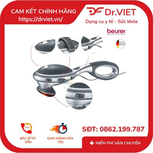 Máy massage cầm tay có đèn hồng ngoại Beurer MG70-Xuất xứ Đức,mát xa thư giãn toàn thân,giảm đau mỏi cơ,tuần hoàn máu