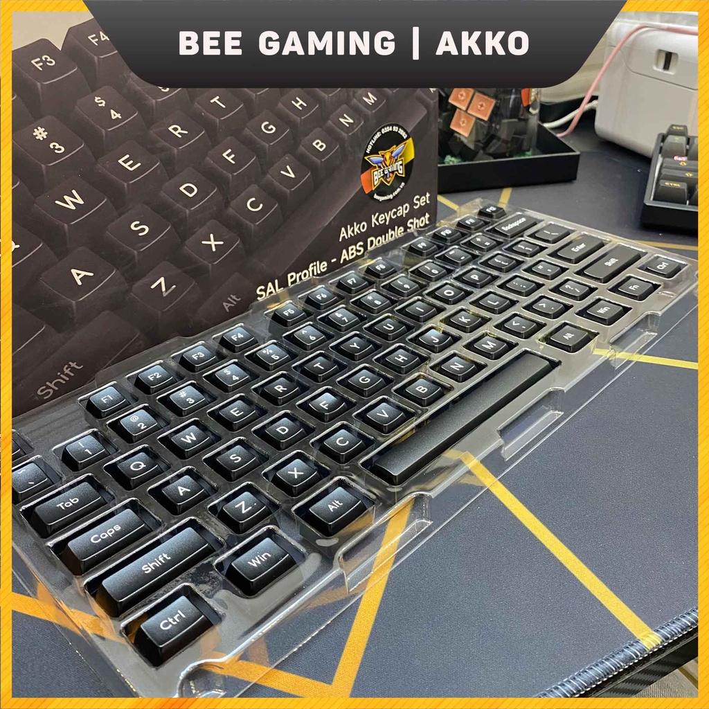 Bộ keycap chính hãng AKKO – White on Black WOB (ABS Double-Shot / SAL profile / 195 nút)