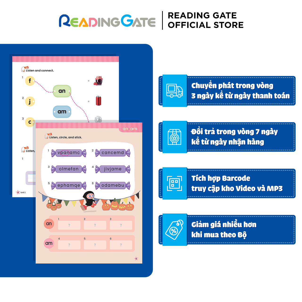 Sách DODO ABC WORKBOOK - PHONICS 5 READING GATE Cho Bé Từ 5 Đến 8 Học Ngữ Âm, Đánh Vần Tiếng Anh 