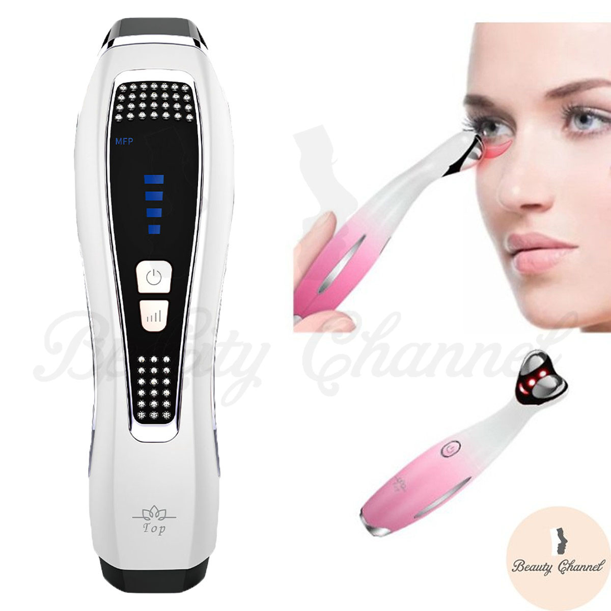 Máy Massage Mặt Chăm Sóc Da 5 in 1 – Chế Độ Xung Ngắt Quãng MFIP – Năng Cơ EMS – Chế Độ SUD – Ánh Sáng Sinh Học và Rung Sonic Cải Thiện Da Mặt & Lỗ Chân Lông Kèm Máy Massage Mắt Tần Số Vô Tuyến RF Loại Bỏ Quầng Thâm