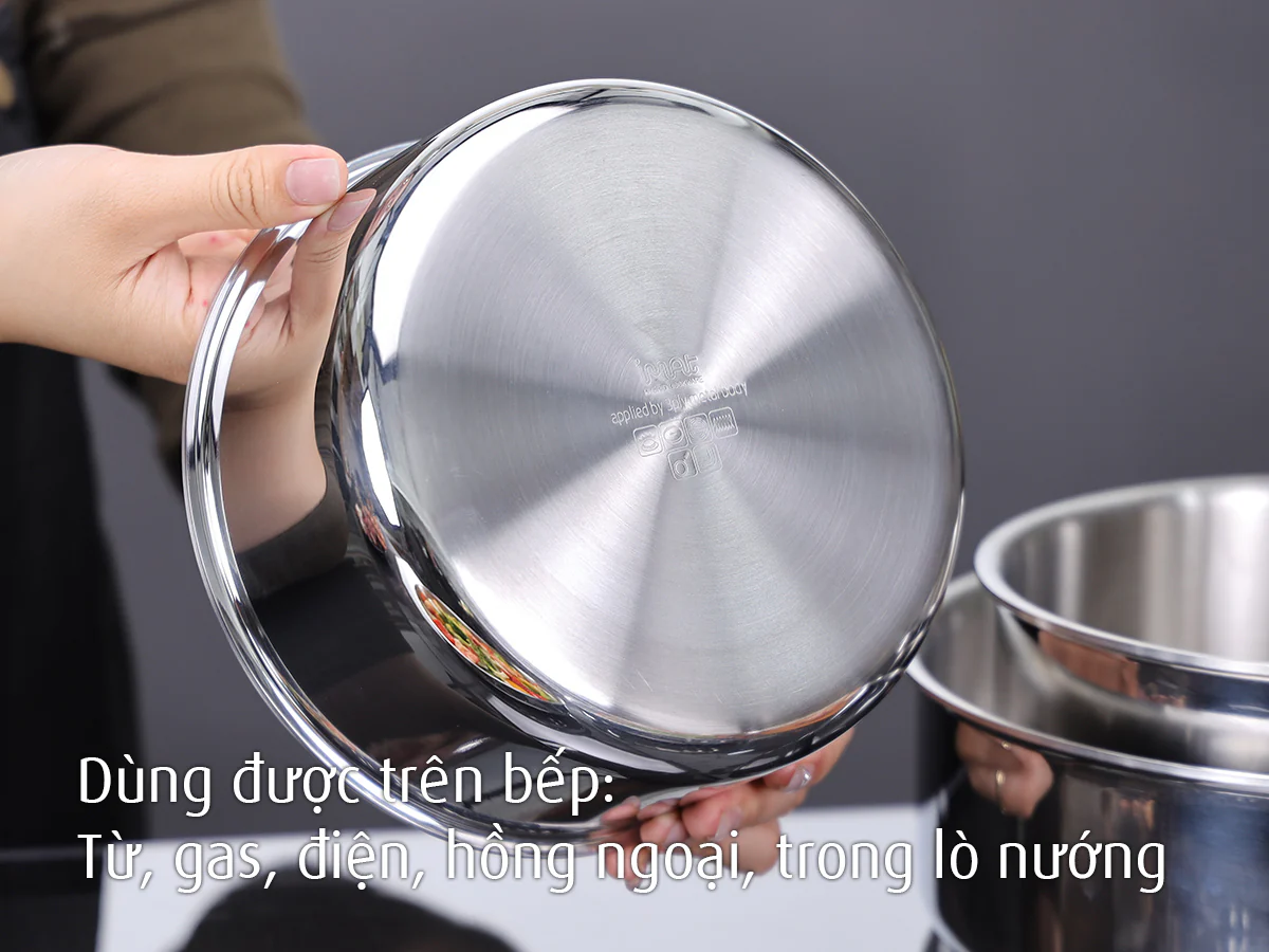 Bộ Nồi Chảo Inox Cán Rời 9 Món Không chống dính – Giải pháp nấu ăn đa năng cho gia đình.