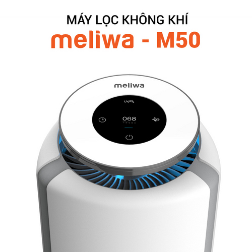 Máy lọc không khí thông minh Meliwa M50 lọc bụi mịn, kháng khuẩn và diệt khuẩn hiệu quả bộ lọc HEPA, tạo ion âm - Hàng Chính Hãng