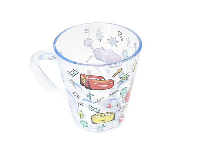 Ly quai cầm tay trong suốt hình xe đua Car 95 màu xanh siêu cute cho bé trai 260ml - 58VNDC2491