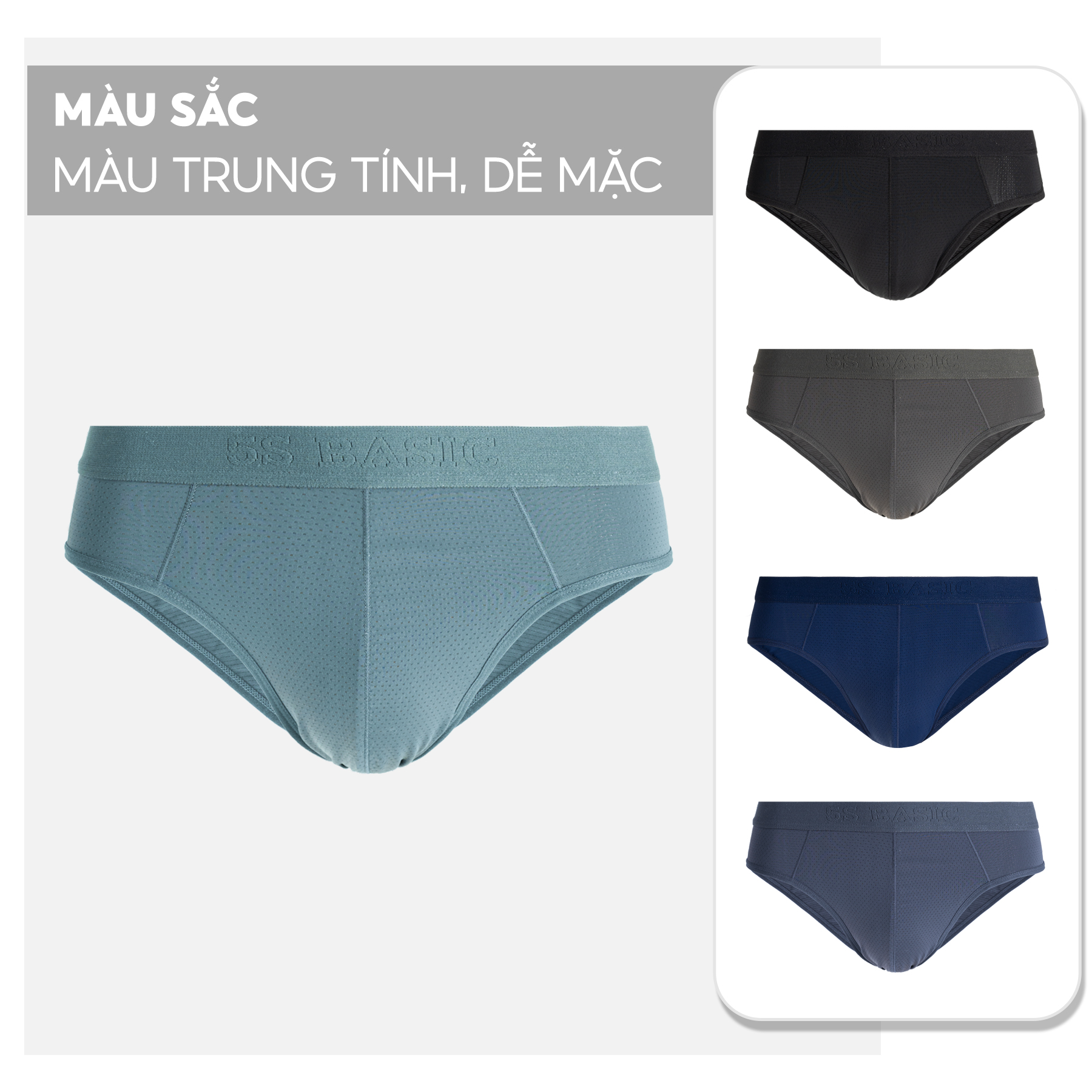 Quần Sịp Nam Tam Giác 5S FASHION Chất Coolmax Cực Nhẹ Mát, Thoáng Khí, Thiết Kế Dệt Thông Hơi, Trơn Basic (BRF22002)