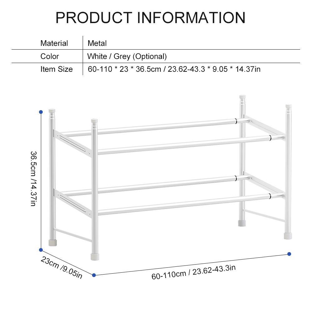 Kệ để giày 2 tầng có thể điều chình sức chứa được làm bằng kim loại chống gỉ độ bền cao