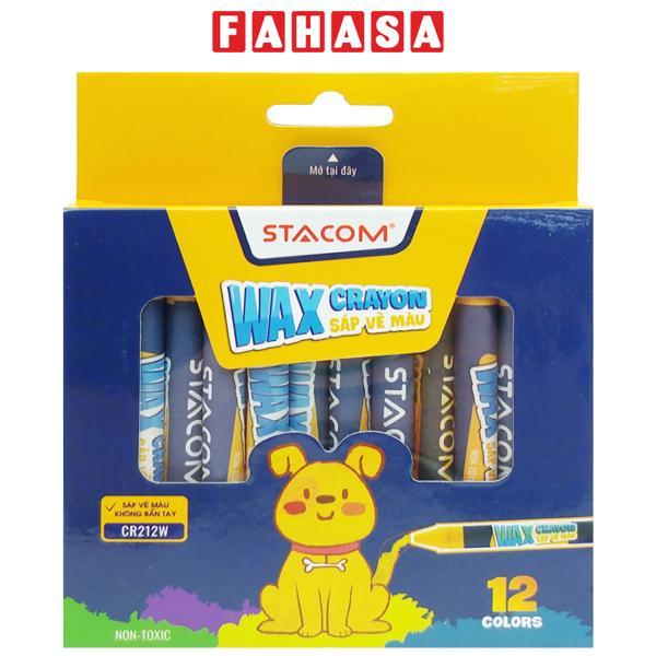 Hộp 12 Bút Sáp Màu Wax Crayon - Stacom CR212W