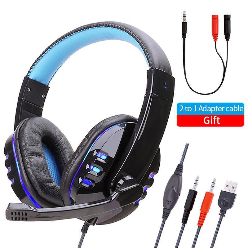 Bass Stereo Tai Nghe Điện Thoại Di Động Âm Nhạc Có Dây Tai Nghe Tai Nghe Chơi Game Trên Tai Có Mic Điều Khiển Giọng Nói Cho Máy Tính Laptop Game Thủ