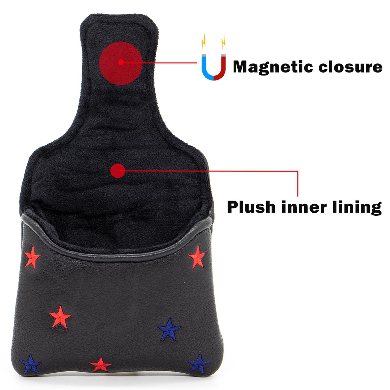Golf Putter Head Cover PU Leather Magnetic Closure Headcover Protector Case