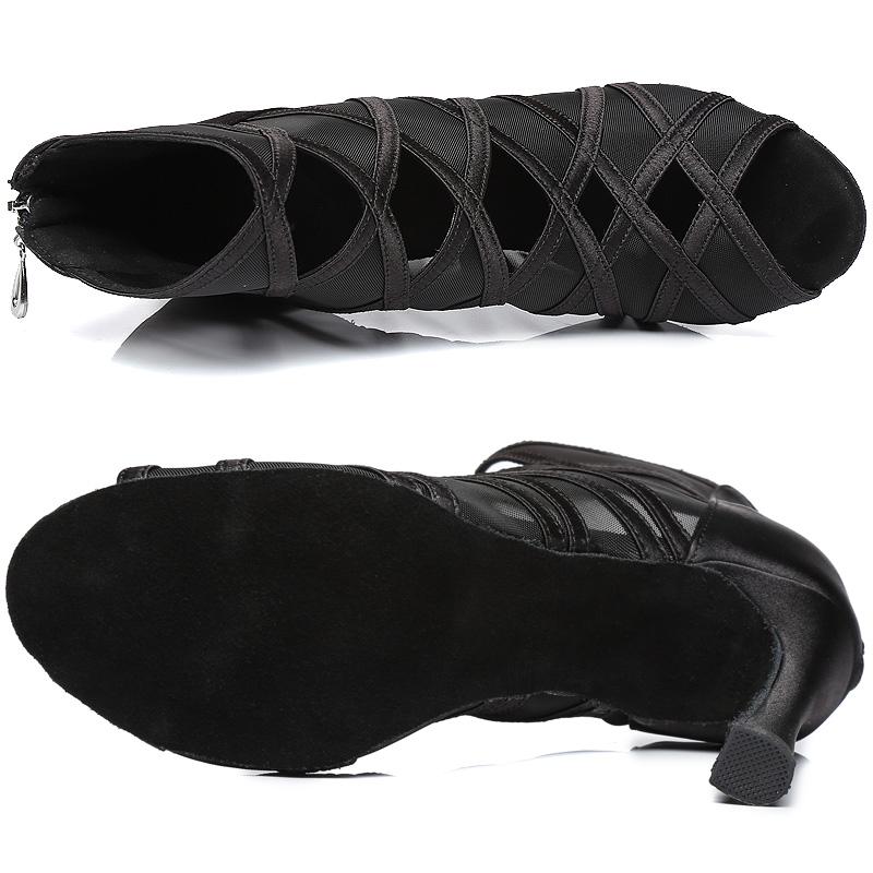 Giày khiêu vũ Latin Giày khiêu vũ Jazz Dance Giày khiêu vũ dành cho phụ nữ Giày nhảy màu đen cao gót cho phụ nữ giày khiêu vũ đám cưới jusesanc Color: Cream heel 9cm Shoe Size: 3.5