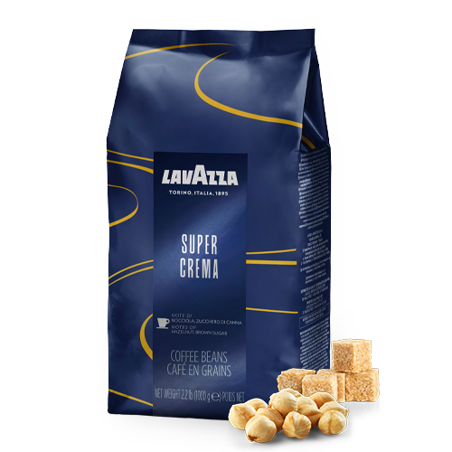 Cà phê hạt Lavazza Coffee Italy Super Crema Espresso - 1kg Whole bean - [Made in Italy] - 60% Arabica and 40% Robusta