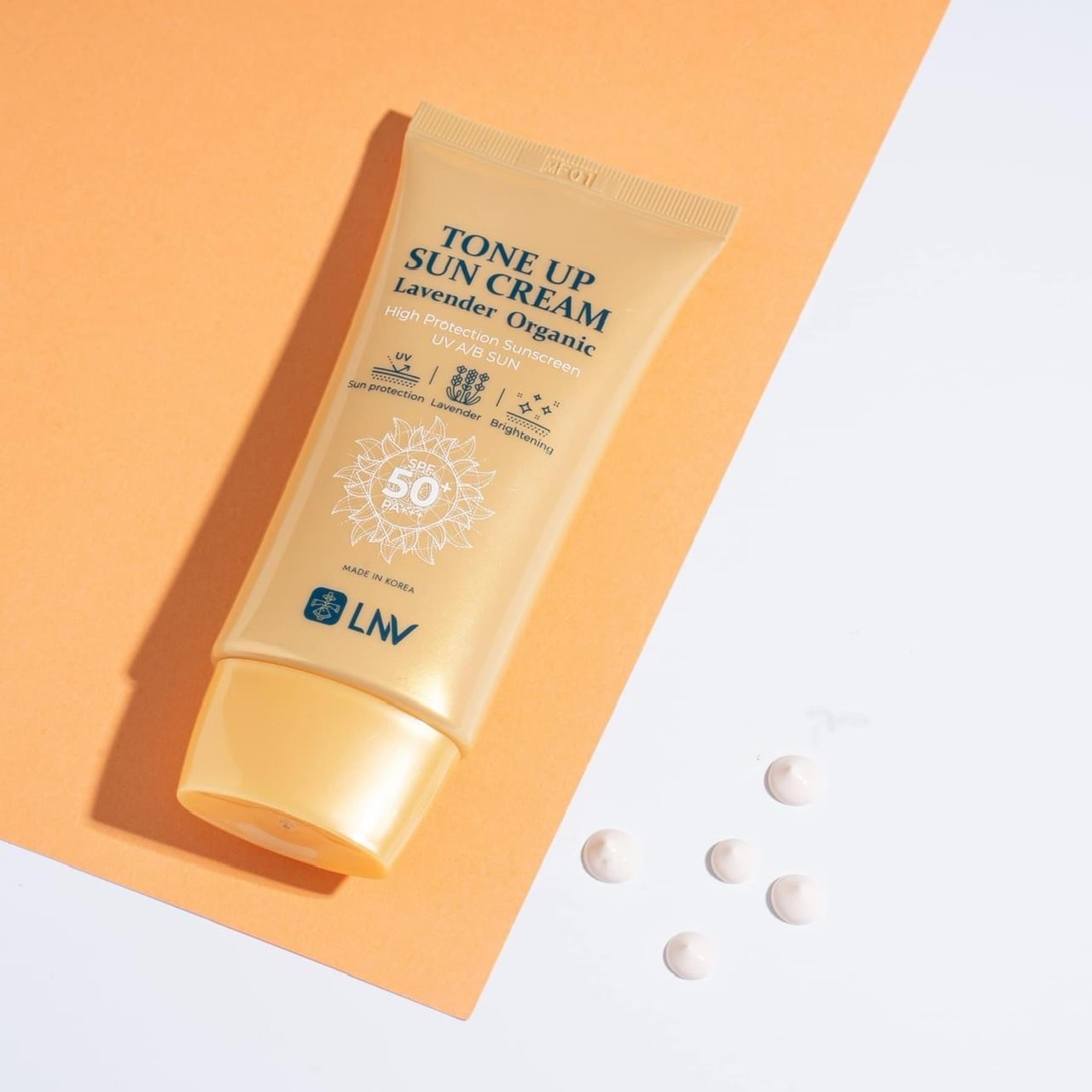 Kem chống nắng Lavender Organic Linh Nhâm, nâng tone, kiềm dầu, không nhờn rít, SPF 50 PA+++ 50g