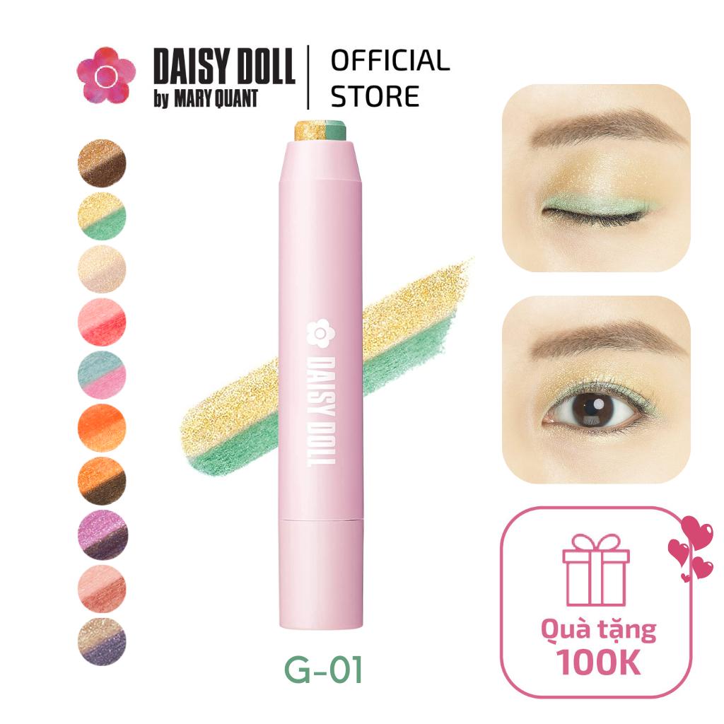 Phấn Mắt 2 Màu Daisy Doll By Mary Quant Nhật Bản Dạng Thỏi Nhanh Gọn, Tiện Lợi, Bền Màu, Không Trôi G-01 Emerald Green