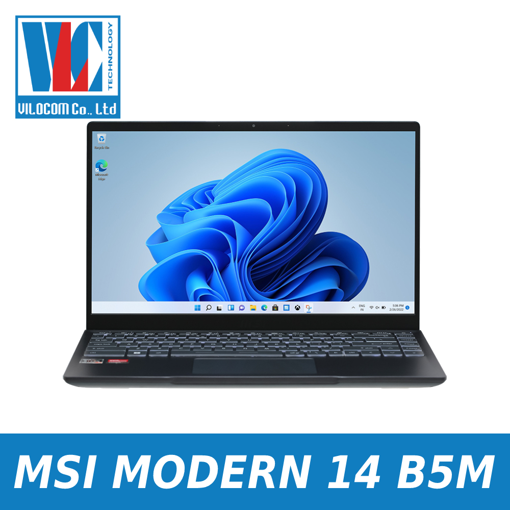 Laptop MSI Modern 14 B5M R5 5500U/8GB/512GB/Túi/Chuột/Win11 (203VN) - Hàng Chính Hãng