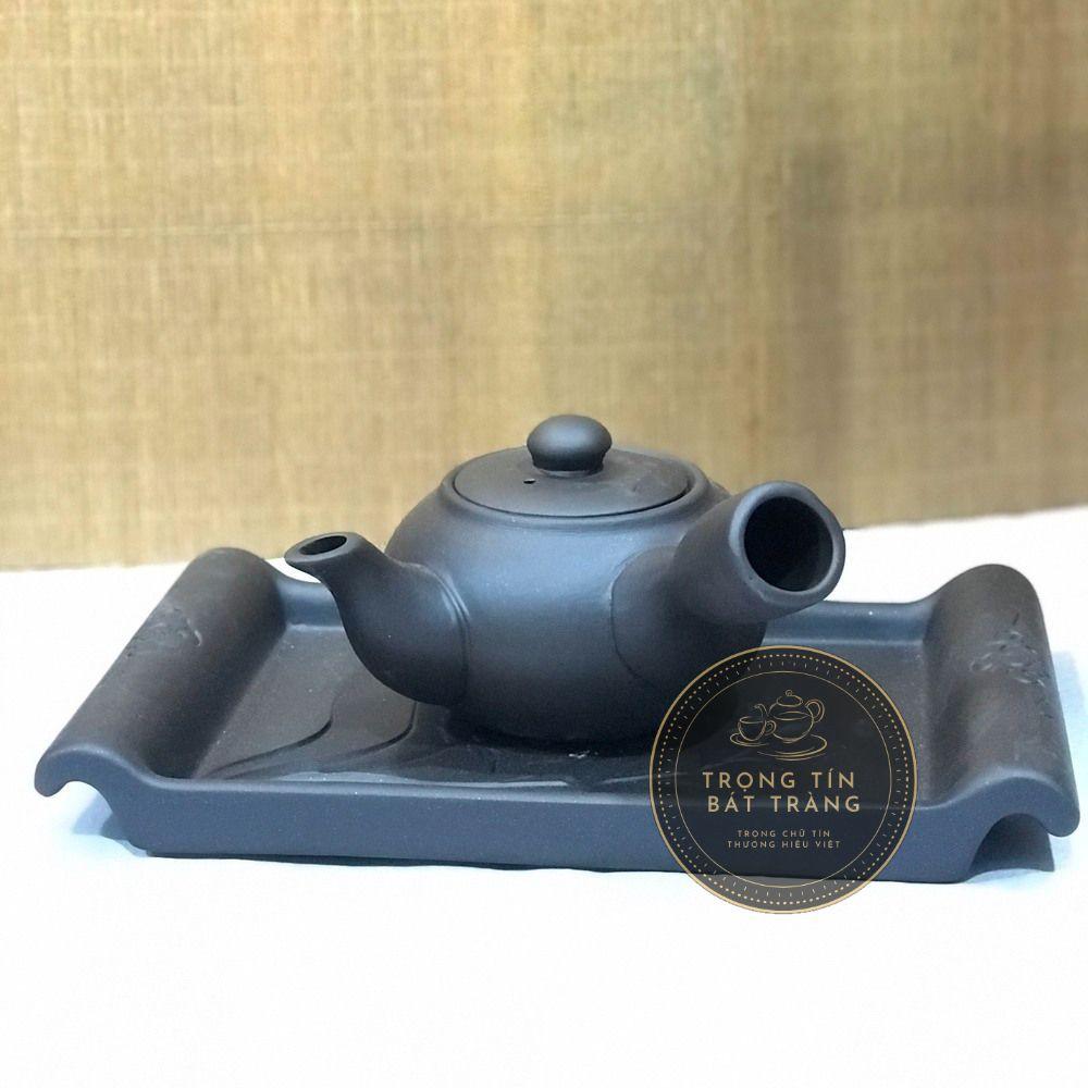 Ấm Trà Đạo Gốm Tử Sa Bát Tràng Đắp Nổi Hoa Mai Dáng Đường Vũ Dung Tích 300ml ATSML 016